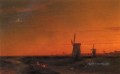 Aivazovsky Ivan Constantinovich Landschaft mit Windmühlen Seestück Boot Ivan Aivazovsky